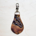 **Embossed Leather Key Chain - Tan Steer Head