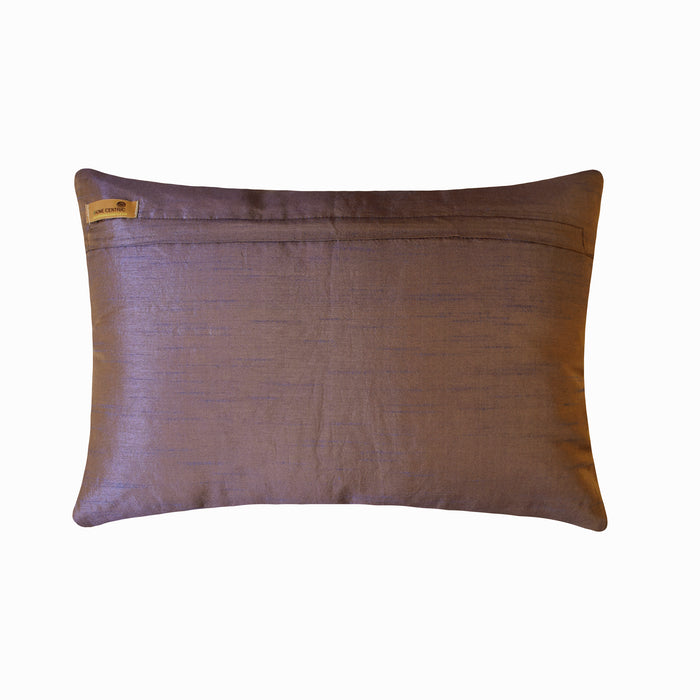 Embroidered Butterfly - Art Silk Purple Decorative Standard & King Shams