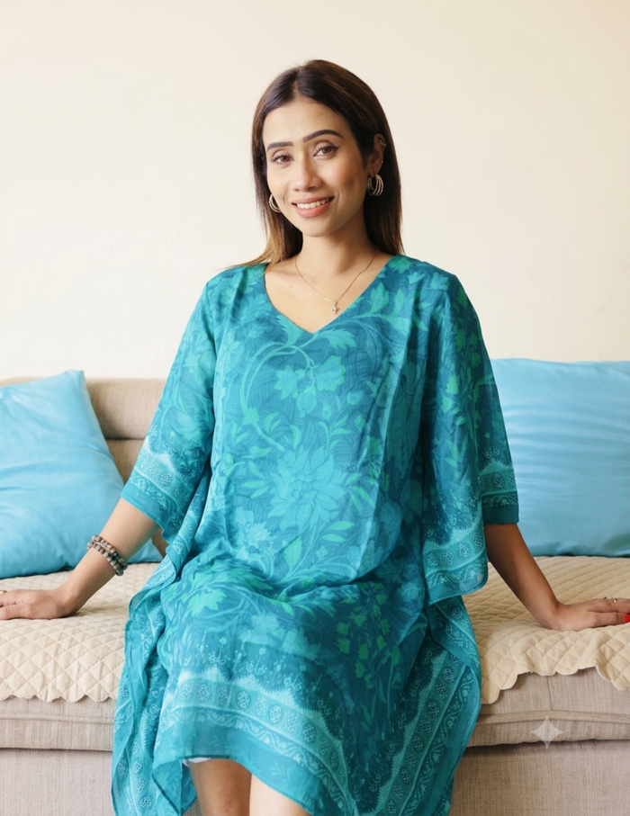 Emerald Bloom Kaftan