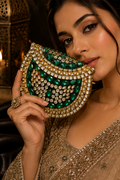 Emerald Luxe Kundan Clutch