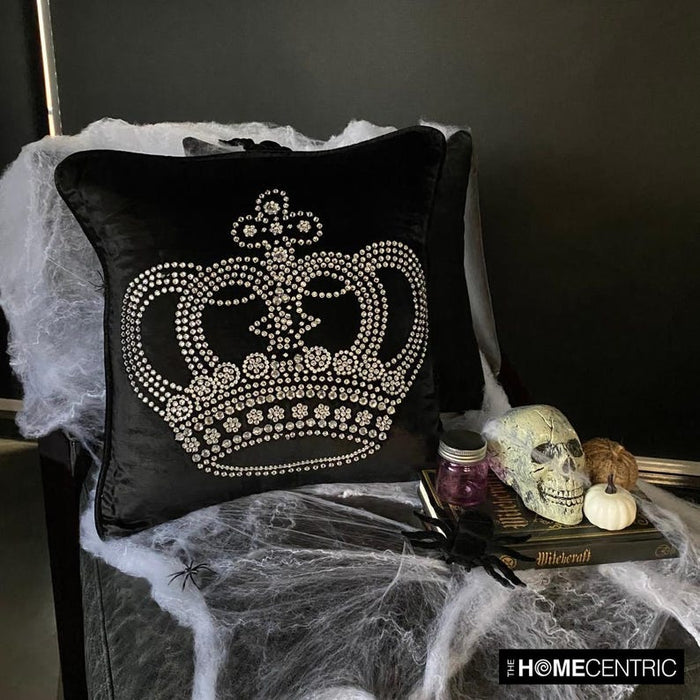 Emperors Crown - Black Velvet Decorative Throw Pillow Cover