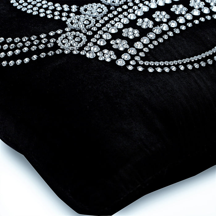 Emperors Crown - Black Velvet Decorative Throw Pillow Cover