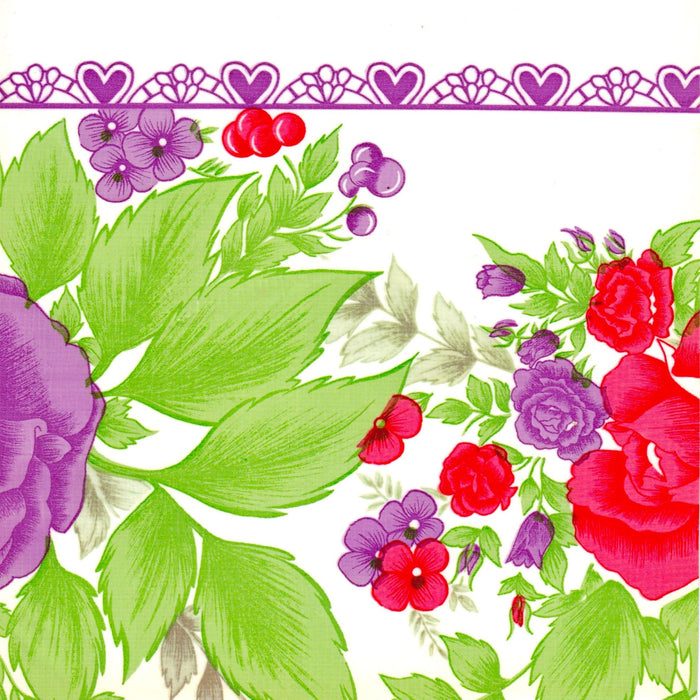 freckled sage rose vine purple oilcloth swatch