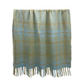 Enid Wool Blend Throw | Blue/Coffee 125x150cm