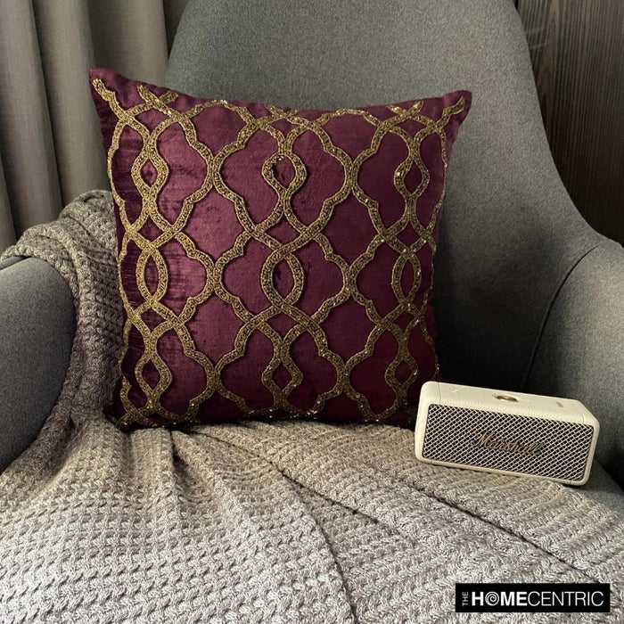 Estrellas - Purple Velvet Decorative Euro Sham