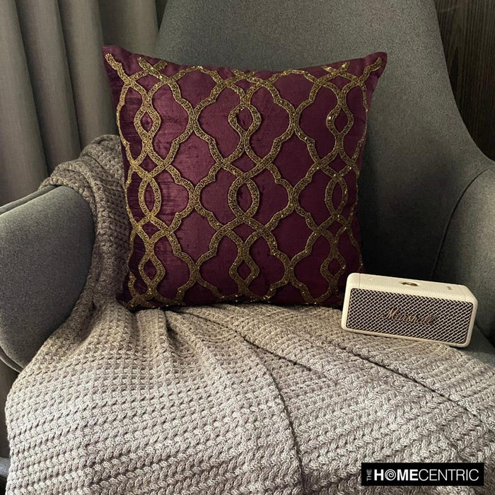 Estrellas - Purple Velvet Decorative Euro Sham