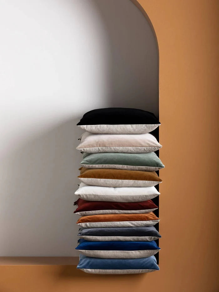 Etro Velvet & Linen Cushion & Insert | Cacao | 60x60cm - Suzie Anderson Home