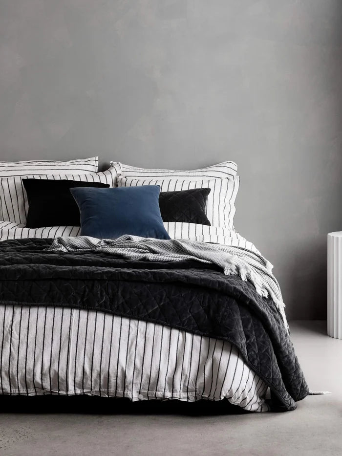 Etro Velvet & Linen Cushion & Insert | Storm Blue | 50x50cm