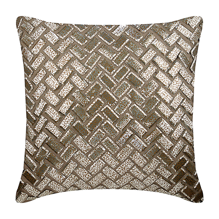 Evening In Paris - Mocha Cotton Linen Decorative Euro Sham
