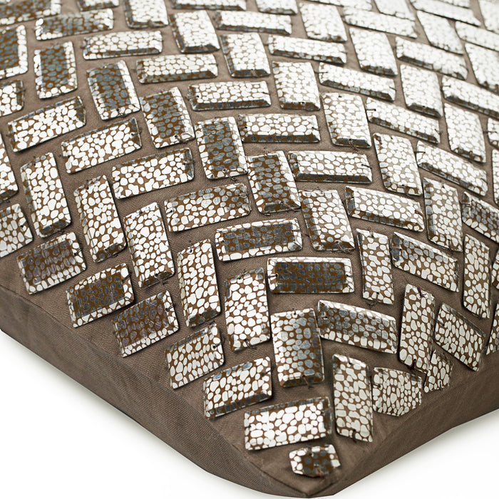 Evening In Paris - Mocha Cotton Linen Decorative Euro Sham