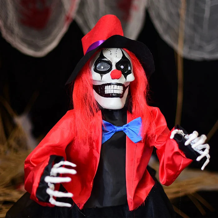 Evil Clown Glowing Eyes Halloween Decoration