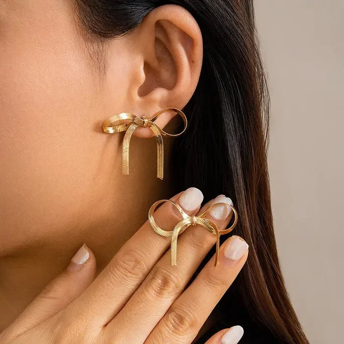 Festival Bow Snake Chain Earrings