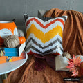 Fiery Mountain - Orange Art Silk Throw Pillow Cover