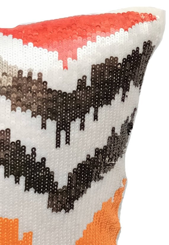 Fiery Mountain - Orange Art Silk Throw Pillow Cover