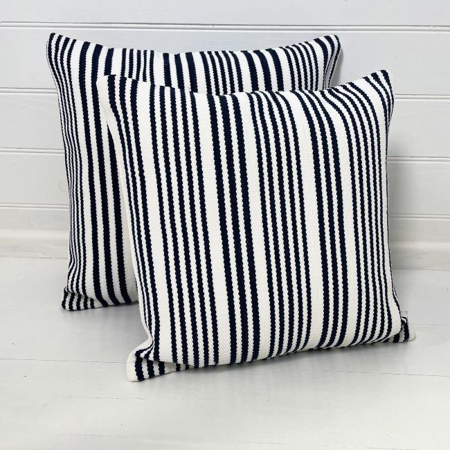 Flinders Navy | Outdoor Cushion Cover & Poly Insert | 60x60cm (BOWRAL)