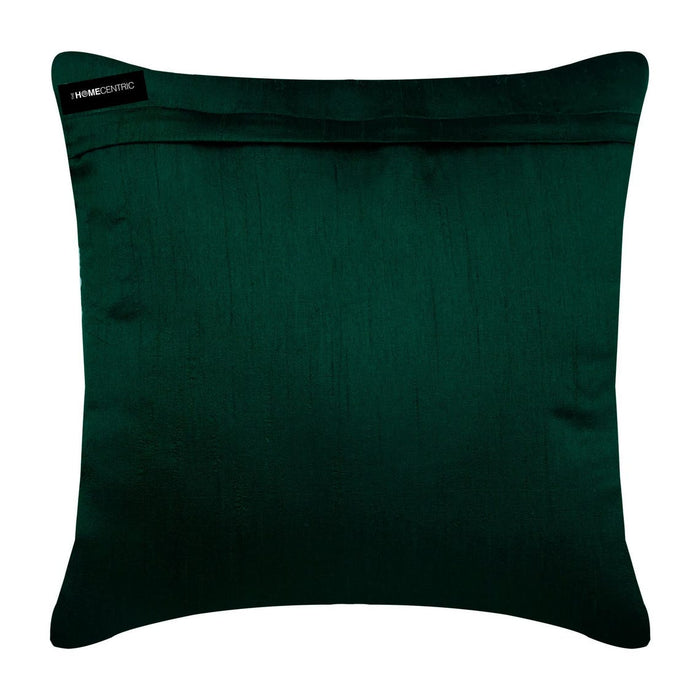 Floating Leaf - Dark Green Art Silk Throw Pillow Cover