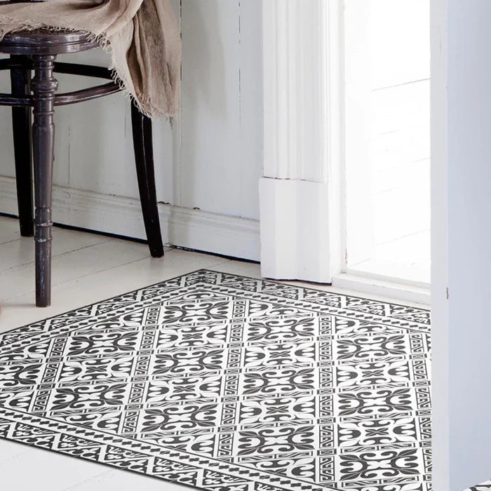 Flor De Lis Black & White Vinyl Mat