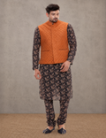 Floral Kurta Quilted Jacket Set