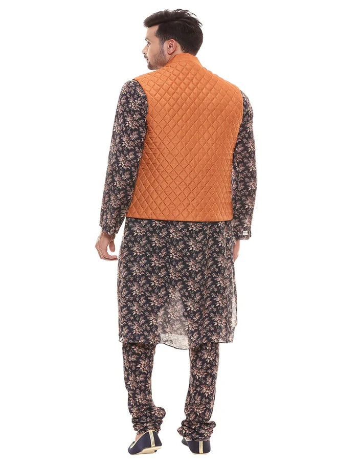 Floral Kurta Quilted Jacket Set