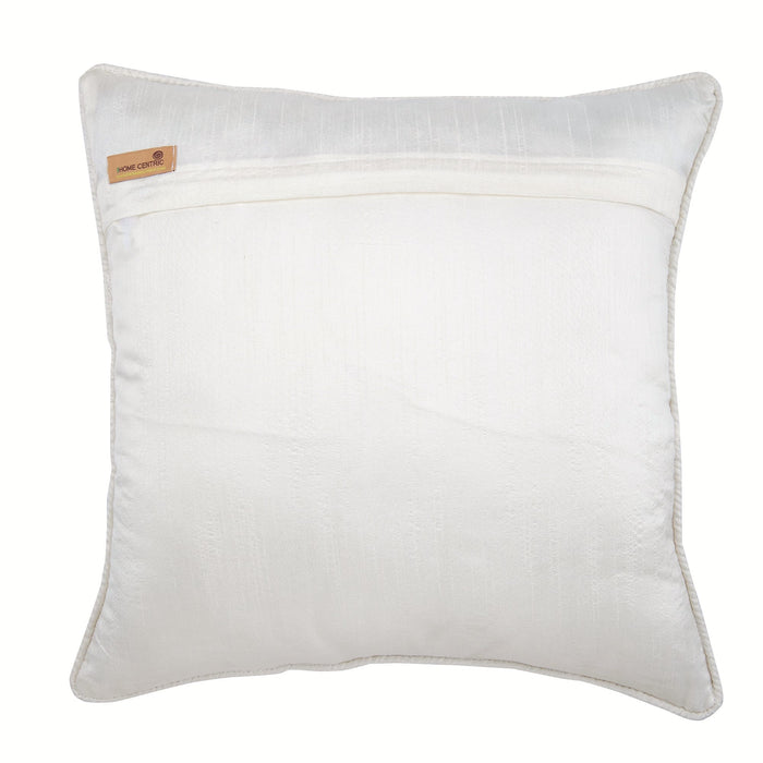 Floral Lady - Beige Jacquard Silk Throw Pillow Cover