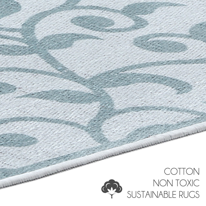 Floral Pattern Large Dish Drying Mat for Kitchen Counter |24 x 18 x 0.25 Inches | Gray & Teal