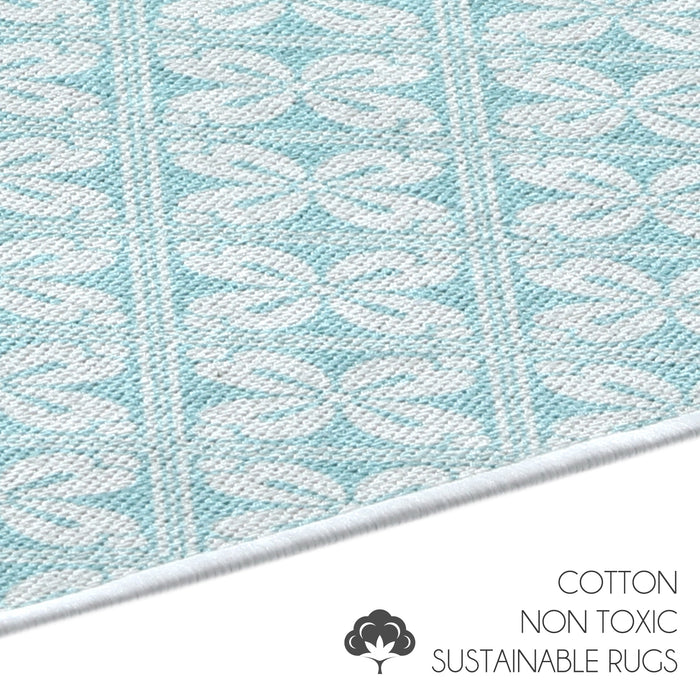 Flower Pattern Large Dish Drying Mat for Kitchen Counter |24 x 18 x 0.25 Inches | Blue