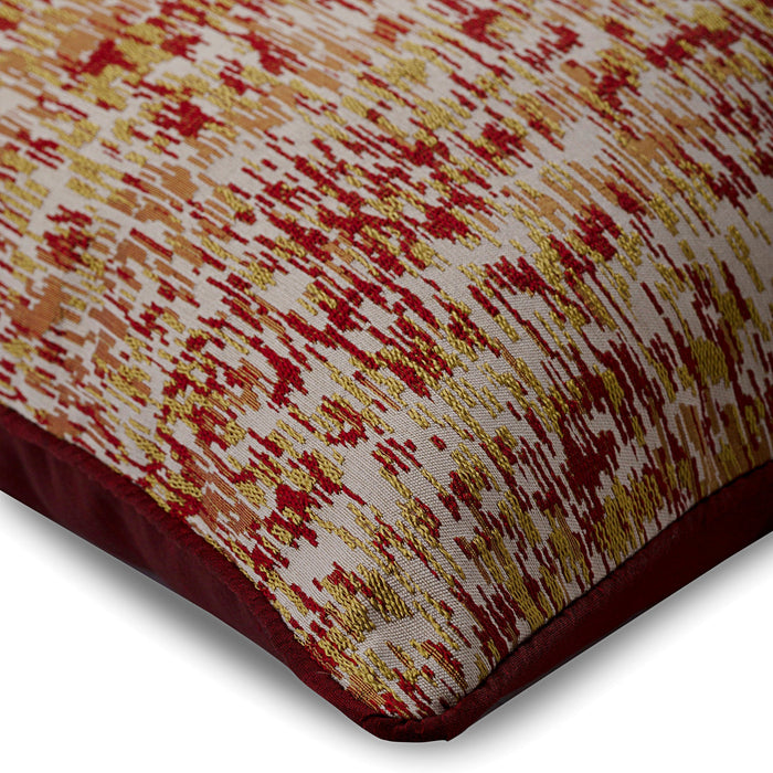 Foiled Red Decor - Red Jacquard Throw Pillow Cover