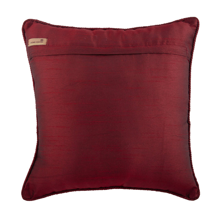Foiled Red Decor - Red Jacquard Throw Pillow Cover