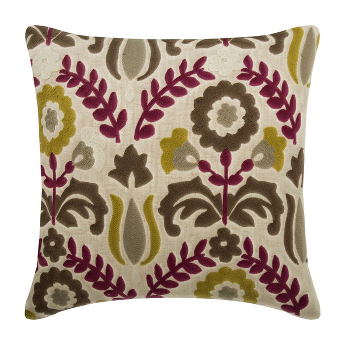 Folk Art Euro Shams with Flowers & Leaves