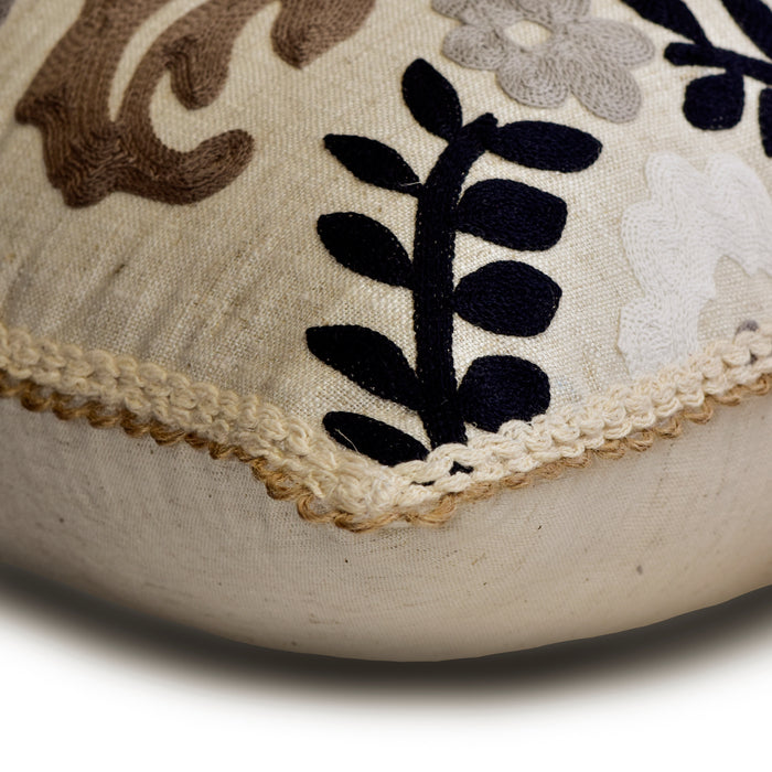 Folk Song - Beige Linen Decorative Euro Sham
