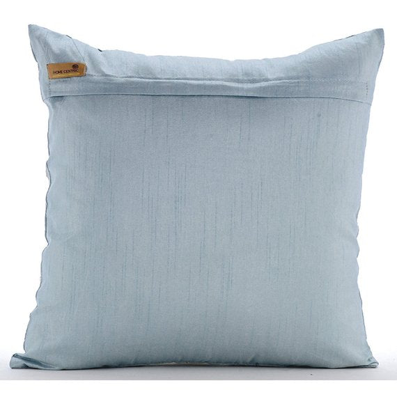 French Nautical - Light Blue Art Silk Decorative Euro Sham