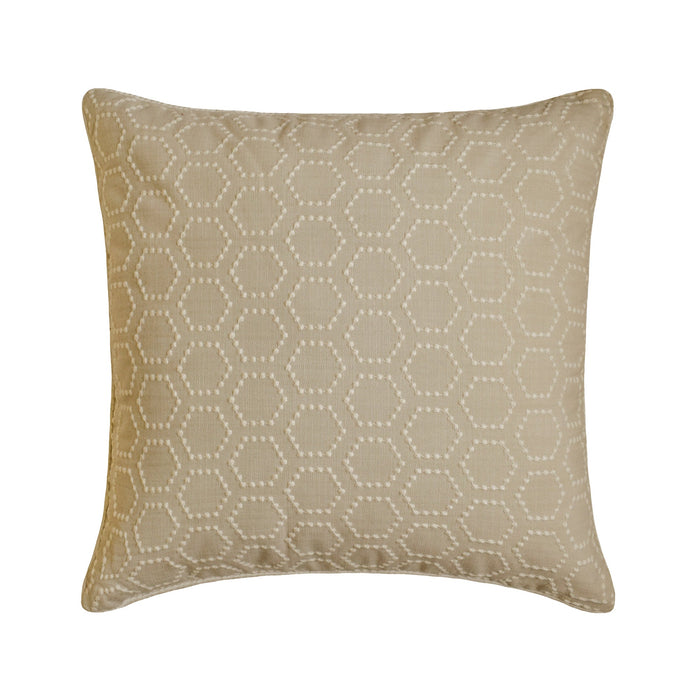 Fresh Linen - Beige Linen Embroidered Throw Pillow Cover