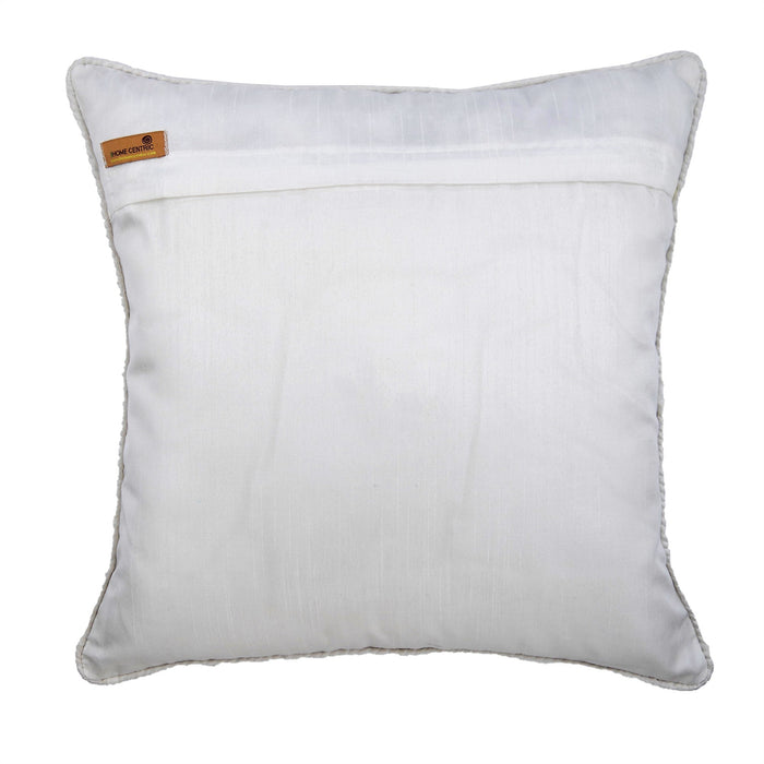 Frost Damask - Beige Jacquard Silk Throw Pillow Cover