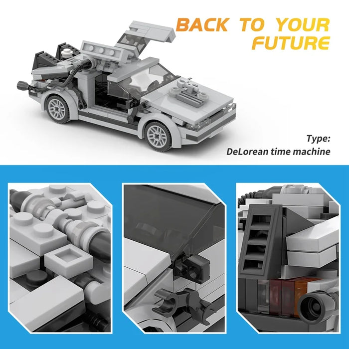 Technical Car Back to the Futured Time Machine Deloreaning Speed MOC Supercar Building Blocks Bricks Toys For