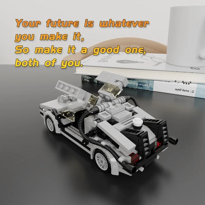 Technical Car Back to the Futured Time Machine Deloreaning Speed MOC Supercar Building Blocks Bricks Toys For