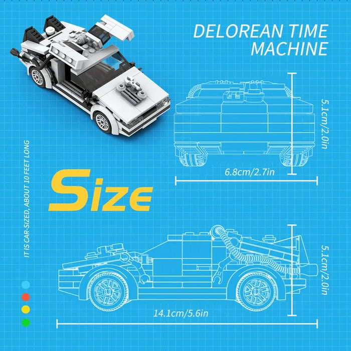 Technical Car Back to the Futured Time Machine Deloreaning Speed MOC Supercar Building Blocks Bricks Toys For