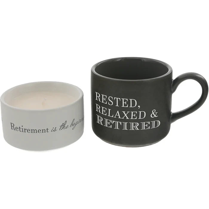 FW - Retirement - Stacking Mug & Candle Set 100% Soy Wax Scent: Tranquility #78315