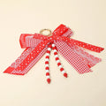 Gameday Triple Layered Bow Bag Charm/Keychain - Red/White