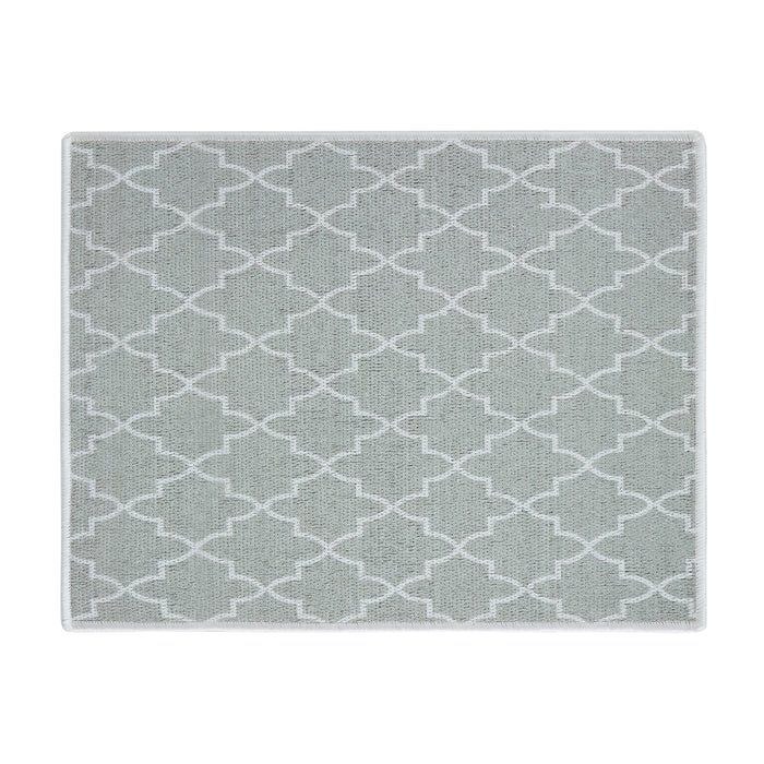 Geometric Pattern Large Dish Drying Mat for Kitchen Counter |24 x 18 x 0.25 Inches | Gray