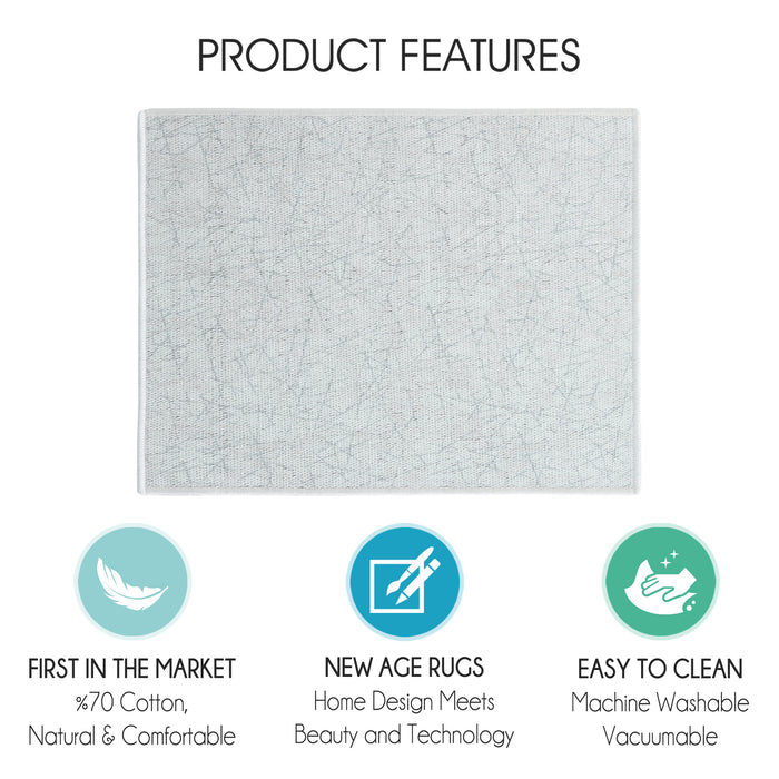 Geometric Pattern Large Dish Drying Mat for Kitchen Counter |24 x 18 x 0.25 Inches | White