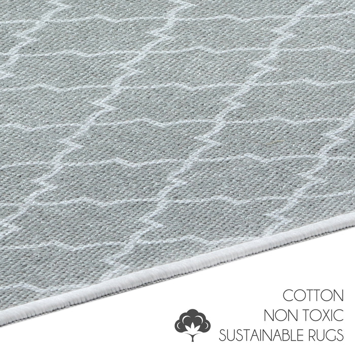 Geometric Pattern Large Dish Drying Mat for Kitchen Counter |24 x 18 x 0.25 Inches | Gray