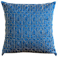 Geometric Royal Blue - Royal Blue Art Silk Decorative Euro Sham