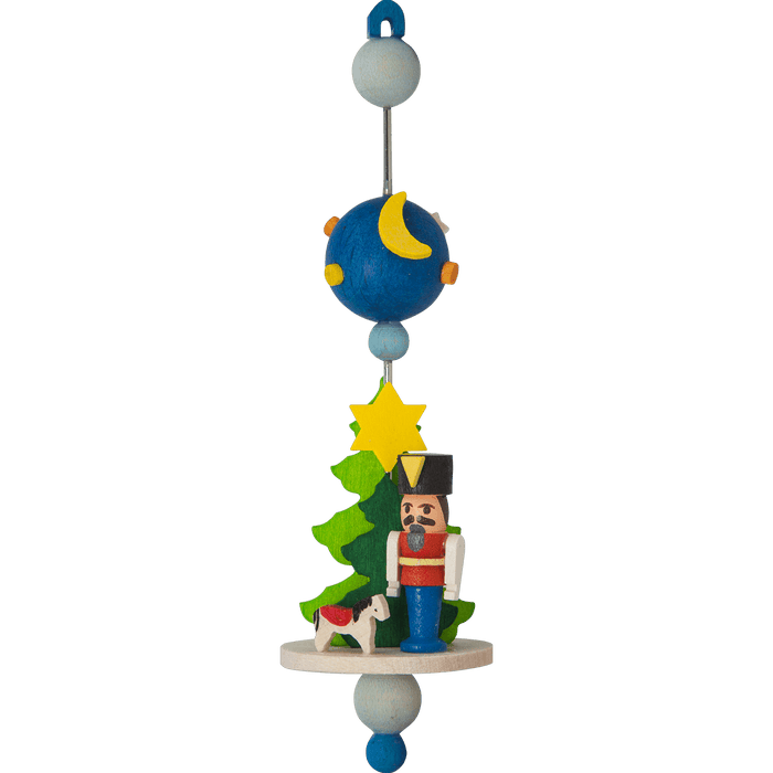 German Christmas Ornament: Winter Scene Spindle