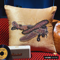 Glider By - Beige Velvet Throw Pillow Cover