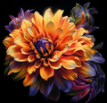 Glowing Dahlia In Bloom