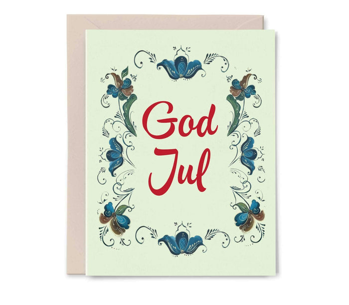 God Jul Card (Merry Christmas in Norwegian & in Swedish)
