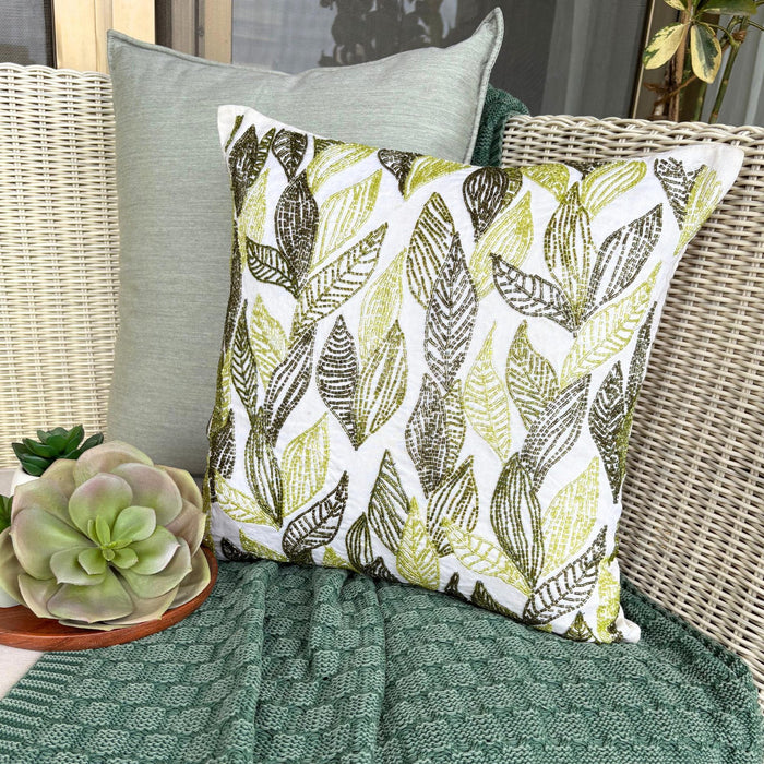 Going Tropical - Green Linen Decorative Euro Sham