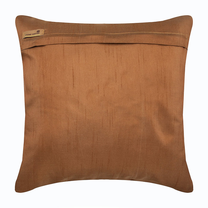 Gold Brown Bricks - Gold Brown Art Silk Throw Pillow Cover