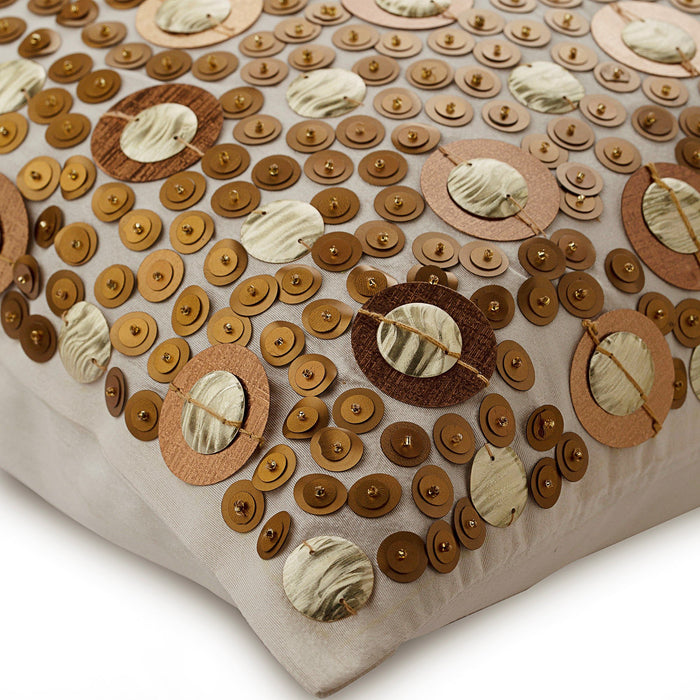 Gold Disco Balls - Gold Art Silk Decorative Euro Sham
