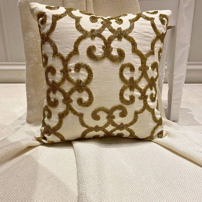 Gold Encrusted - Gold Cotton Linen Decorative Euro Sham